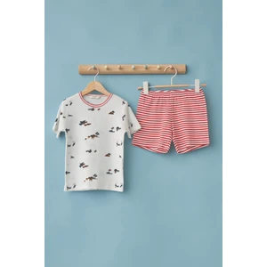 Katia & Bony Çocuk Ekru Renkli Safari Desenli Pijama Takımı