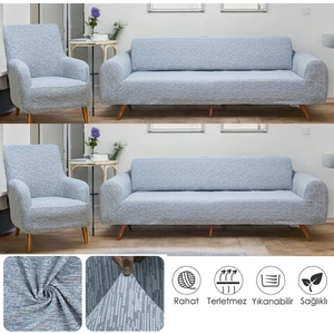 Btf Home Streç Lastikli Jakarlı 3 3 1 1 Koltuk Örtüsü Takımı| Kanepe Kılıfı| Çekyat Örtüsü| Koltuk Kılıfı