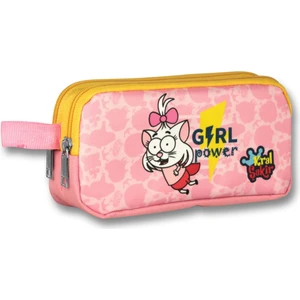 Ümit Çanta Kral Şakir Girl Power Iki Bölmeli Kız Çocuk Kalem Çantası - Pembe/sarı