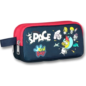 Ümit Çanta Kral Şakir Iki Bölmeli Space Kalem Çantası - Lacivert-Kırmızı - Erkek