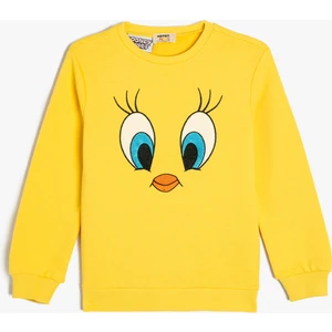 Tweety Sweatshirt Lisanslı Bisiklet Yaka Pamuklu