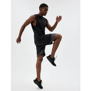 Spor Şort Beli Lastikli Renk Bloklu Cep Detaylı