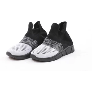 Katia & Bony  Çocuk Siyah Beyaz Geçişli Çorap Ayakkabı