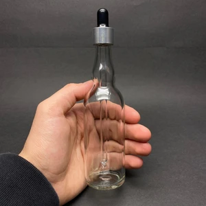 100 ml Boğumlu Model Cam Damlalıklı Şişe , Gümüş Metal Kapaklı , 100 cc Cam Damlalıklı Boğumlu Şişe x 6 Adet