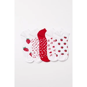 Katia & Bony  Kız Çocuk Çilek Desenli 5'li Patik Çorap