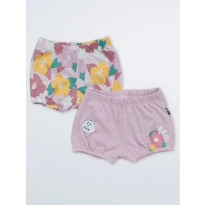 Kız Bebek Şort 3-12 Ay Soft Lila