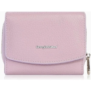 Cengiz Pakel Kadın Hakiki Deri Mini Yatay Çıtçıtlı Cüzdan/portföy - 65288 - Lila