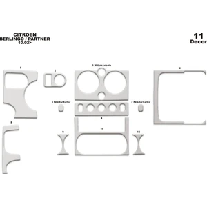 Marscockpitdesign Citroen Berlingo Partner Konsol-Maun Kaplama 2002-2008 11 Parça