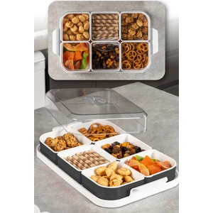 6 Bölmeli Kapaklı Kahvaltılık Seti Antrasit