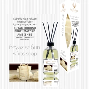 Elegance Vip Perfume Beyaz Sabun Reed Diffuser Bambu Çubuklu Oda Kokusu 110 ml Banyo ve Wc Için Mükemmel Seçim