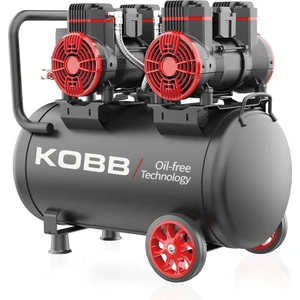 Kobb KBK50S2 4.0 Hp 50 Lt 8 Bar Çift Motorlu Yağsız Sessiz Taşınabilir Hava Kompresörü
