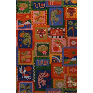 Rugs Modern Çok Renkli Karma Şekil Leopar Yılan Vahşi Hayvan Desen Modern Dekoratif Halı 2310