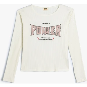 Tişört Uzun Kollu Bisiklet Yak Slogan Baskılı Kaşkorse