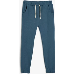 Basic Jogger Eşofman Altı Beli Bağlamalı Dokulu Pamuklu