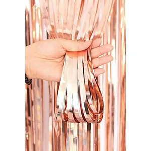 Le Mabelle Rose  Parlak Saçak Perde Parti Süsü