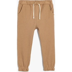 Basic Jogger Eşofman Altı Beli Bağlamalı Dokulu Pamuklu