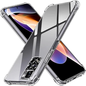 Xiaomi Redmi Note 11S Global  Uyumlu Şeffaf Silikon Kılıf Darbe Önleyici Köşe ve Kamera Korumalı Yüksek Koruma