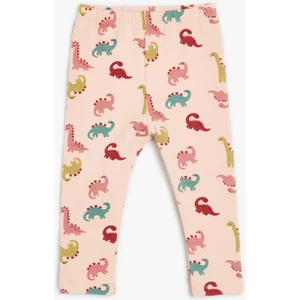 Tayt Dinozor Baskılı Beli Lastikli Pamuklu