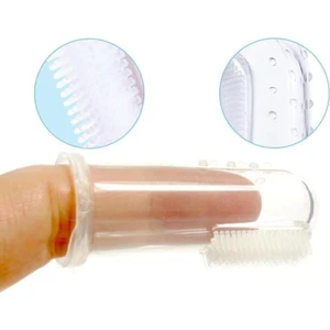 Silikon Bebek Parmak Diş Kaşıyıcı Fırçası (Pembe, Silikon)