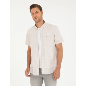 Pierre Cardin Erkek Haki Regular Fit Kısa Kollu Gömlek 50296042-VR027