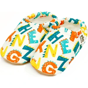 Ella Bonna Desenli Bebek Patiği, Kaydırmaz Taban, Ev Kreş Ayakkabısı Panduf, Harfler