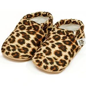 Ella Bonna Desenli Bebek Patiği, Kaydırmaz Taban, Ev Kreş Ayakkabısı Panduf, Leopar Desenli