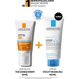 La Roche-Posay  Hassas Ciltler İçin Güneş Koruyucu Cilt Bakım Seti: Anthelios Yüz Güneş Kremi 50ml&Lipikar Sydnet AP+ Vücut Yıkama Jeli