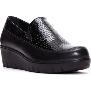 Kadın Siyah Dolgu Topuklu Loafer 24WFD410714