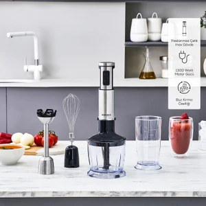 Inox Quick Mix Hız Ayarlı 1300W El Blender Set 9616B
