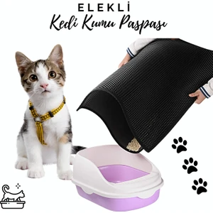 Elekli Kedi Tuvalet Önü Paspası Kedi Kumu Paspası 45x60 cm