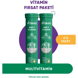 2'li Paket - Vitago Promultivit Multivitamin, Multimineral 20'li Efervesan Tablet