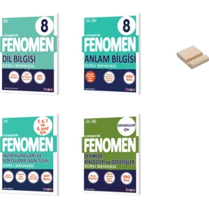 Fenomen Yayınları LGS 8. Sınıf Anlam Bilgisi Soru Bankası - Dil Bilgisi Soru Bankası - Deyimler Atasözleri ve Özdeyişler Soru Bankası 4'lü Set + Telefon Tutucu