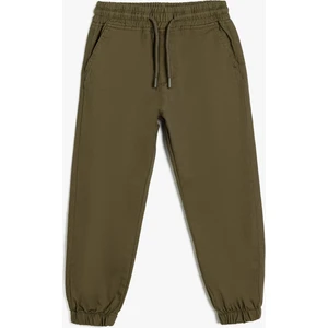 Jogger Pantolon Beli Bağlamalı Pamuklu Cepli