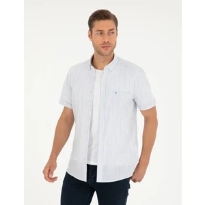 Pierre Cardin Erkek Mavi Regular Fit Kısa Kollu Gömlek 50296042-VR036