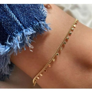 Aycha Aksesuar Çelik Minimal Pullu Altın Renk Kararmaz Çelik Halhal