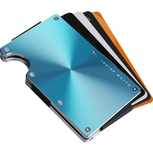 Louise Motto - Cardx - Shine Clips - Yeni Nesil Minimalist Cüzdan, Kartlık - Rfid Blocking, Kadın & Erkek(Turkuaz)