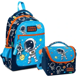 Coral High 2li Set Astronot Desenli Okul Çantası Beslenme 23486