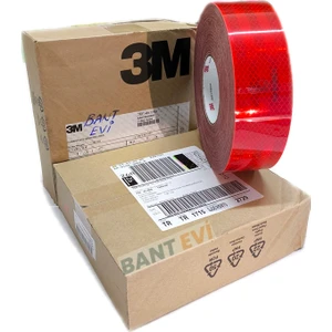 Bant Evi 3m Reflektif Bant Kırmızı 55mmx5metre Tüvtürk Onaylı Kırmızı 5mt 3m 983 Diamond Grade Reflektör Şerit