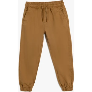 Jogger Pantolon Beli Bağlamalı Pamuklu Cepli