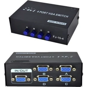 Port VGA Switch VGA Seçici 4 Cihaz 1 Monitör VGA Butonlu