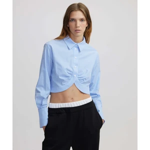 Büzgülü Çizgi Desen Gömlek