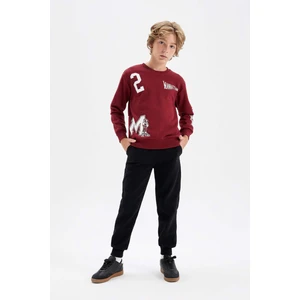 Erkek Çocuk 2'li Takım Bisiklet Yaka Baskılı Sweatshirt Beli Lastikli Jogger Eşofman Altı C8320A824AU