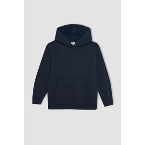 Erkek Çocuk Cepli Kapüşonlu Basic Düz Okul Sweatshirt C7565A824AU