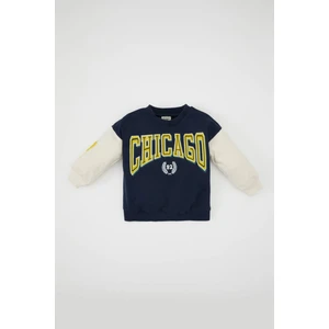 Erkek Bebek Bisiklet Yaka Baskılı Sweatshirt D2594A524AU