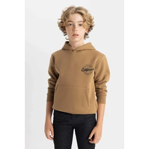 Erkek Çocuk Cepli Yazı Baskılı Kapüşonlu Okul Sweatshirt C7567A824WN