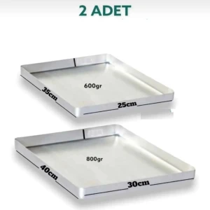 Alüminyum  Baklava & Fırın Tepsi 2 Adet 25 x 35 - 30 x 40