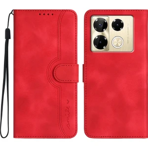 PLZ Shop Infinix Note 40 Pro 4g / 5g Için Kalp Desenli Deri Kılıf (Yurt Dışından)