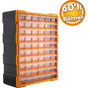 Vida Dübel Civata Kutusu Bölmeli Avadanlık Monoblok Çekmeceli 60'lı Takım Çantası Plastik Organizer