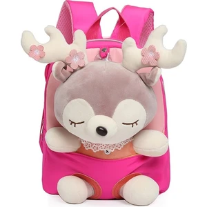 Just Casual Karikatür Peluş Geyik Küçük Çocuk Sırt Çantası - Pembe (Yurt Dışından)
