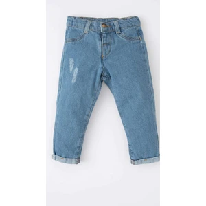 Minny Max Çocuk Jean Denim Pantolon Yıpratma Detaylı Beli Ayarlanabilir Lastikli